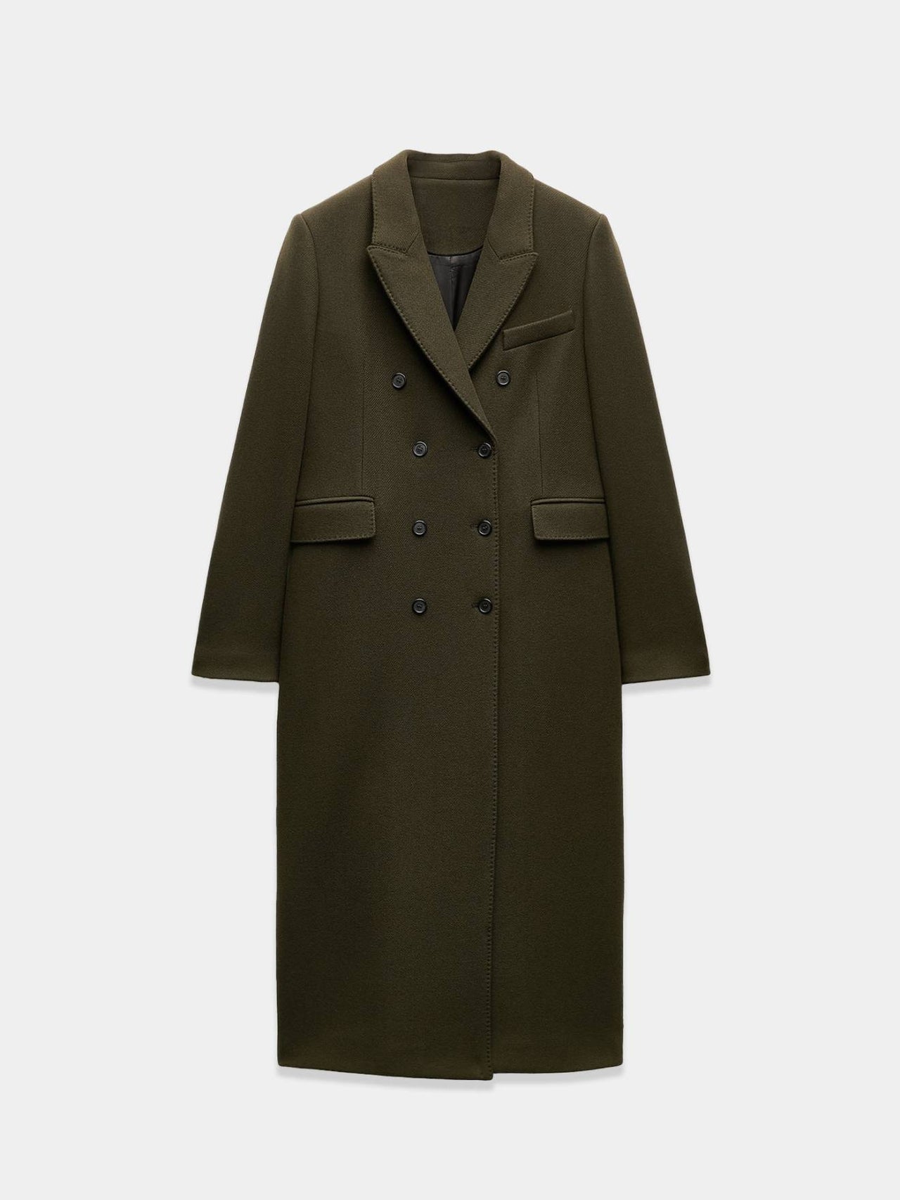 Green long wool coat